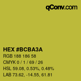 カラーコード: HEX #BCBA3A | qconv.com