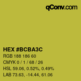 Color code: HEX #BCBA3C | qconv.com