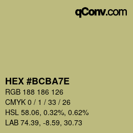 Color code: HEX #BCBA7E | qconv.com