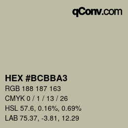 Color code: HEX #BCBBA3 | qconv.com