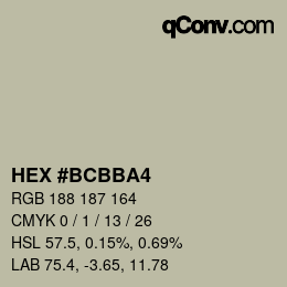 Color code: HEX #BCBBA4 | qconv.com