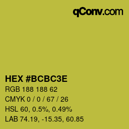 Color code: HEX #BCBC3E | qconv.com