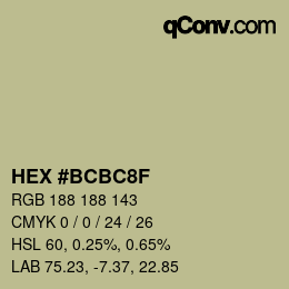 Color code: HEX #BCBC8F | qconv.com