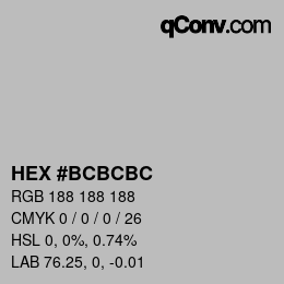 Color code: HEX #BCBCBC | qconv.com