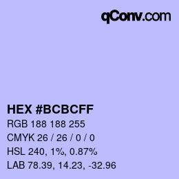 Color code: HEX #BCBCFF | qconv.com