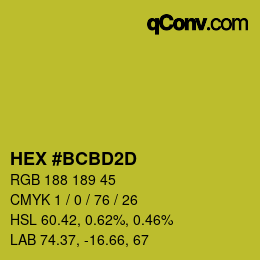 Color code: HEX #BCBD2D | qconv.com