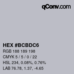 Color code: HEX #BCBDC6 | qconv.com