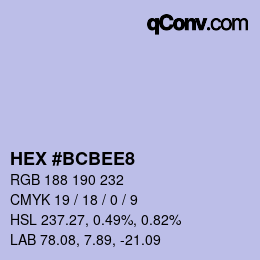 Color code: HEX #BCBEE8 | qconv.com