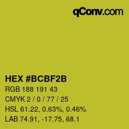 カラーコード: HEX #BCBF2B | qconv.com