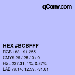 Código de color: HEX #BCBFFF | qconv.com