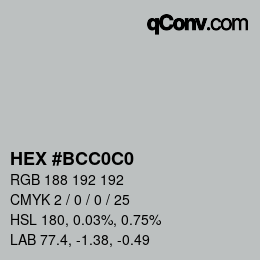 Color code: HEX #BCC0C0 | qconv.com