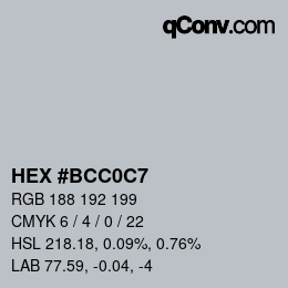 Color code: HEX #BCC0C7 | qconv.com