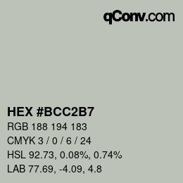 颜色代码: HEX #BCC2B7 | qconv.com