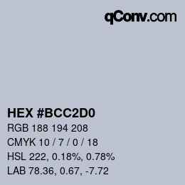 Color code: HEX #BCC2D0 | qconv.com