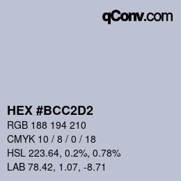 Color code: HEX #BCC2D2 | qconv.com