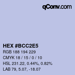 Color code: HEX #BCC2E5 | qconv.com