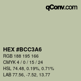 Color code: HEX #BCC3A6 | qconv.com