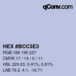 Color code: HEX #BCC3E3 | qconv.com