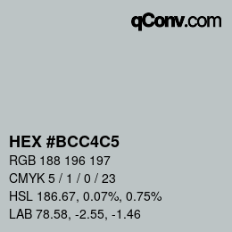 Código de color: HEX #BCC4C5 | qconv.com