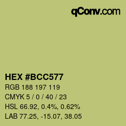颜色代码: HEX #BCC577 | qconv.com