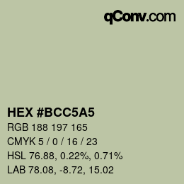 Farbcode: HEX #BCC5A5 | qconv.com