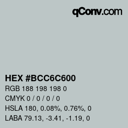 Color code: HEX #BCC6C600 | qconv.com