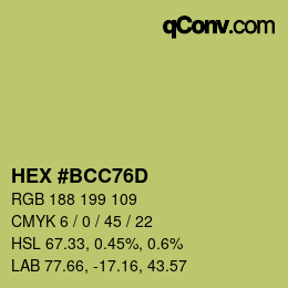 Color code: HEX #BCC76D | qconv.com