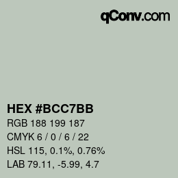 Color code: HEX #BCC7BB | qconv.com