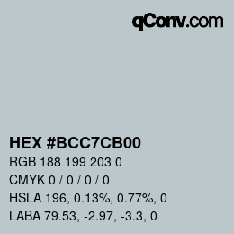 Color code: HEX #BCC7CB00 | qconv.com