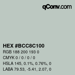 Color code: HEX #BCC8C100 | qconv.com