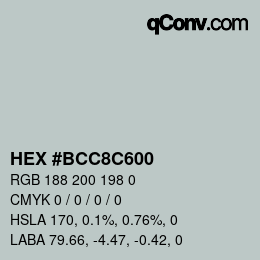 Color code: HEX #BCC8C600 | qconv.com