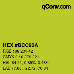 Color code: HEX #BCC92A | qconv.com