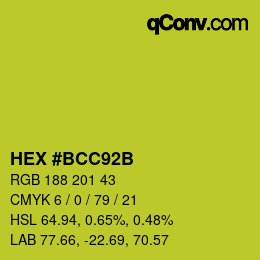 Farbcode: HEX #BCC92B | qconv.com
