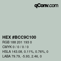 Color code: HEX #BCC9C100 | qconv.com