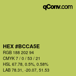Color code: HEX #BCCA5E | qconv.com