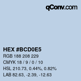 Color code: HEX #BCD0E5 | qconv.com