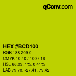 Color code: HEX #BCD100 | qconv.com