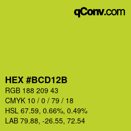 Color code: HEX #BCD12B | qconv.com
