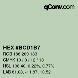 Color code: HEX #BCD1B7 | qconv.com