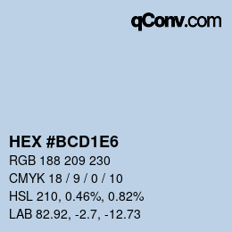 Color code: HEX #BCD1E6 | qconv.com