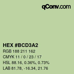 Color code: HEX #BCD3A2 | qconv.com