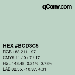 Color code: HEX #BCD3C5 | qconv.com