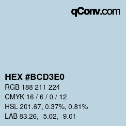 Color code: HEX #BCD3E0 | qconv.com