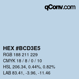 Color code: HEX #BCD3E5 | qconv.com