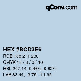 Color code: HEX #BCD3E6 | qconv.com