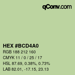 Color code: HEX #BCD4A0 | qconv.com