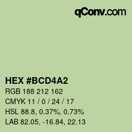 Color code: HEX #BCD4A2 | qconv.com