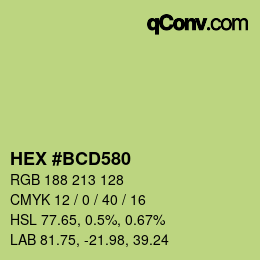 Color code: HEX #BCD580 | qconv.com