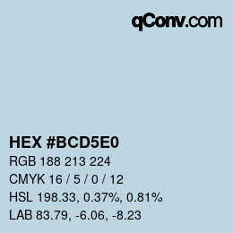 Color code: HEX #BCD5E0 | qconv.com