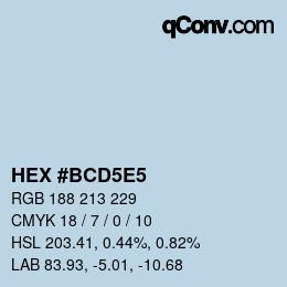 Código de color: HEX #BCD5E5 | qconv.com
